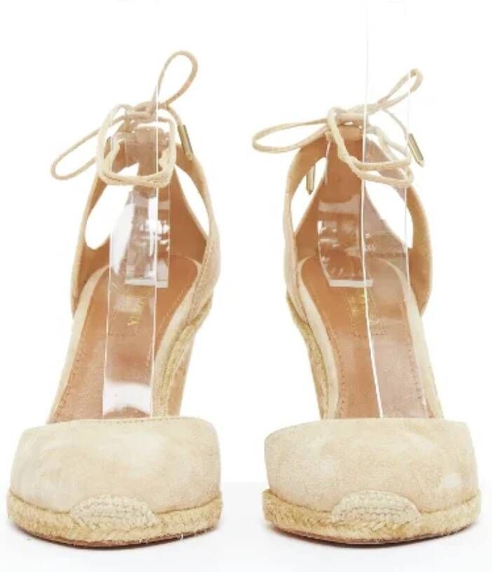 Aquazzura Pre-owned Leather heels Beige Dames