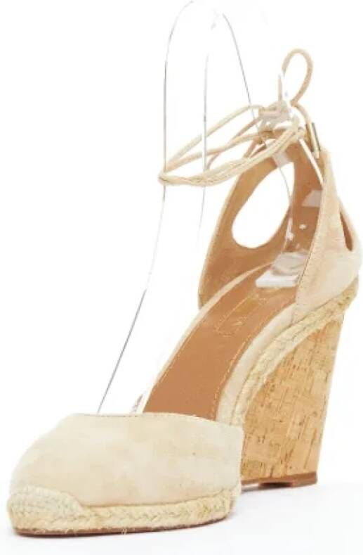 Aquazzura Pre-owned Leather heels Beige Dames