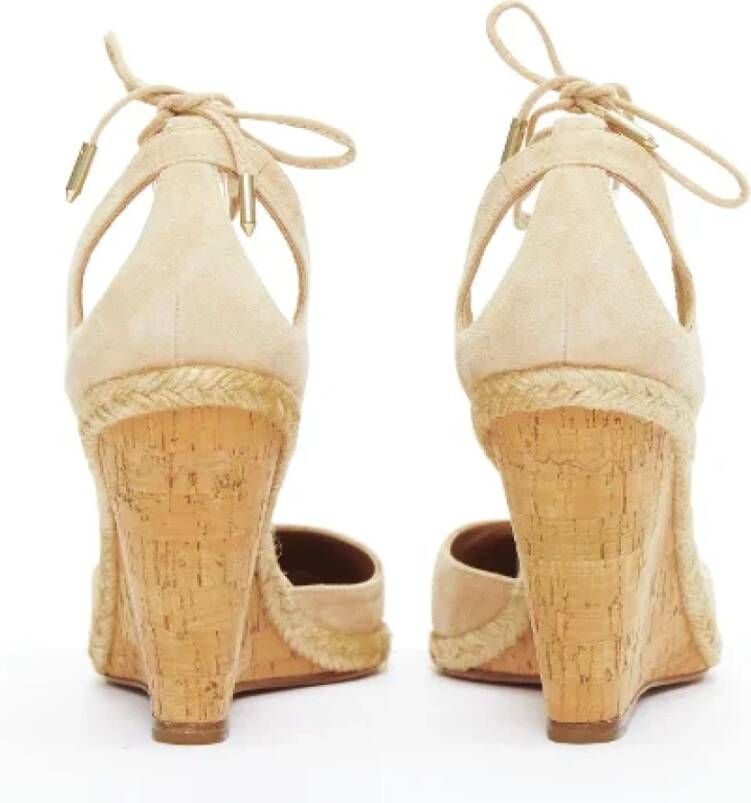 Aquazzura Pre-owned Leather heels Beige Dames