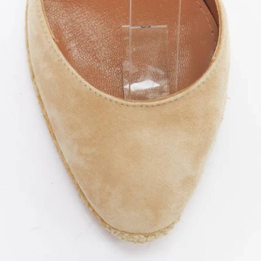 Aquazzura Pre-owned Leather heels Beige Dames