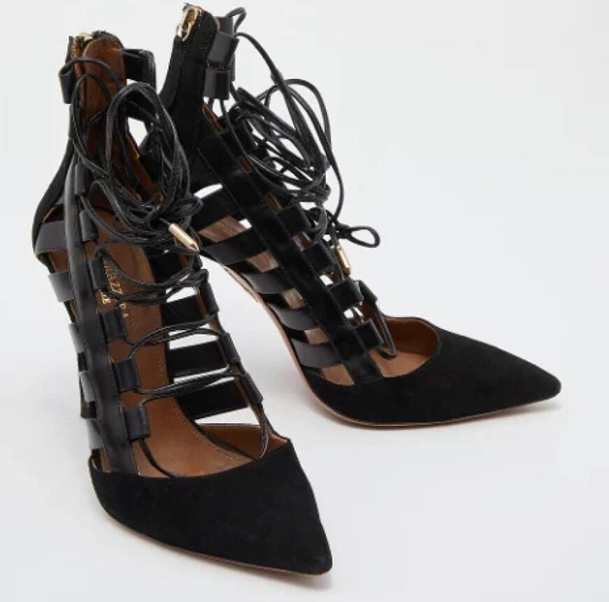 Aquazzura Pre-owned Leather heels Black Dames