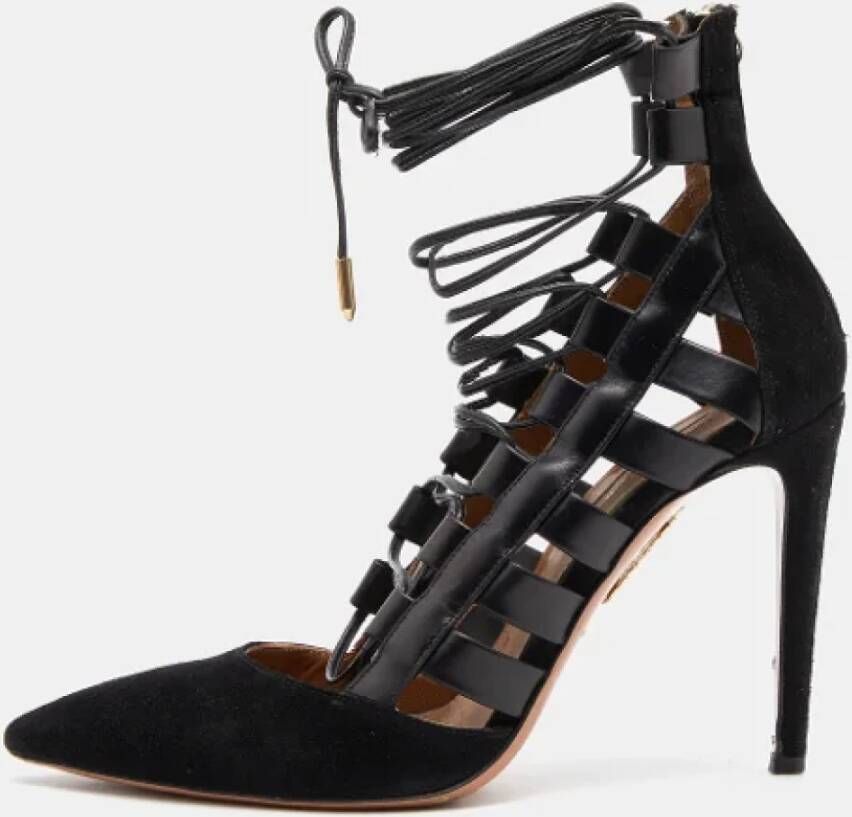 Aquazzura Pre-owned Leather heels Black Dames