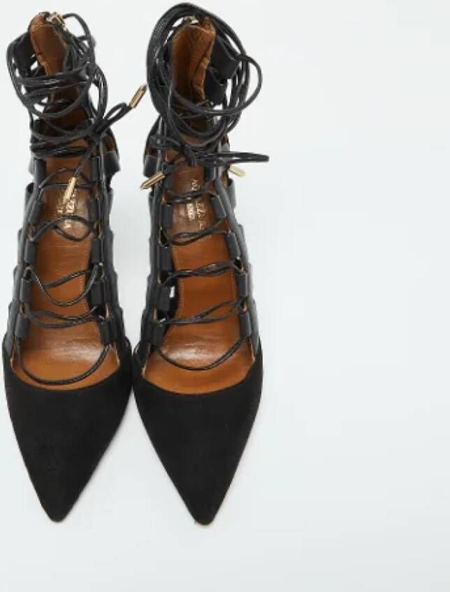 Aquazzura Pre-owned Leather heels Black Dames