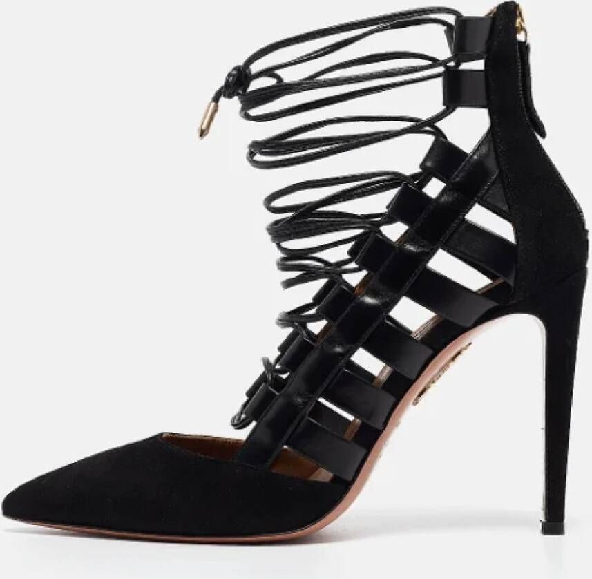 Aquazzura Pre-owned Leather heels Black Dames