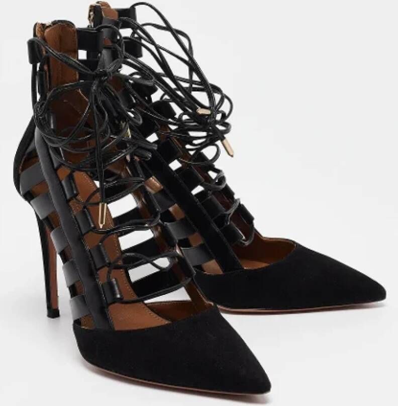 Aquazzura Pre-owned Leather heels Black Dames