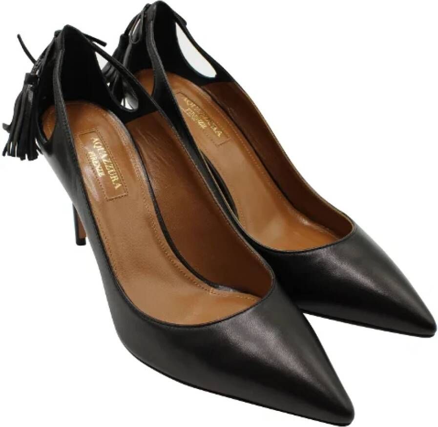 Aquazzura Pre-owned Leather heels Black Dames