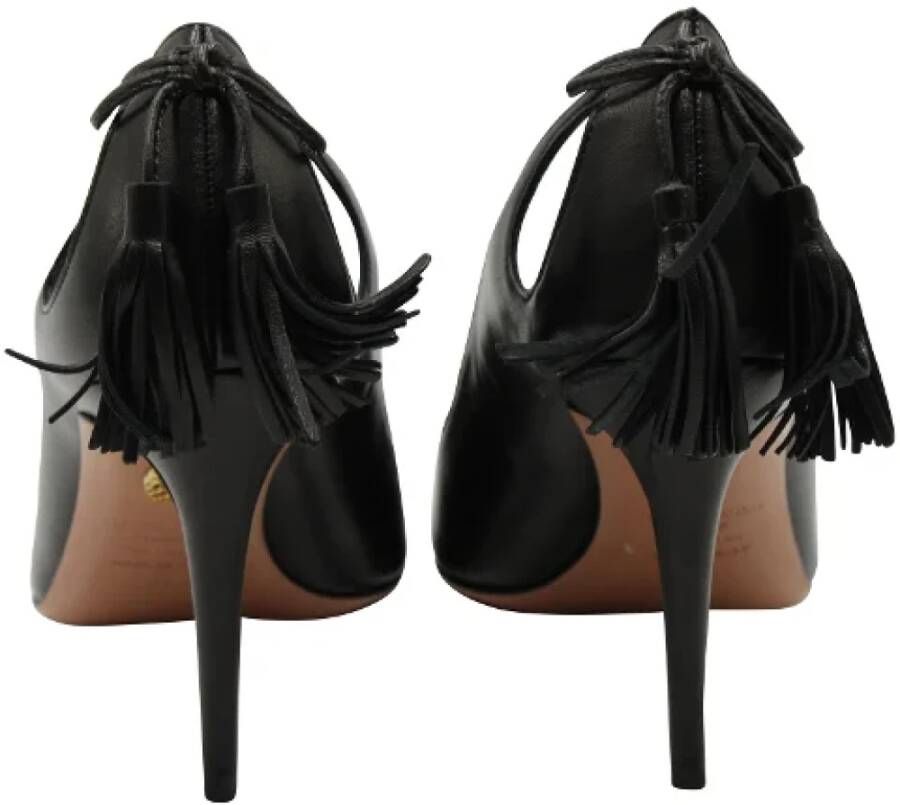 Aquazzura Pre-owned Leather heels Black Dames