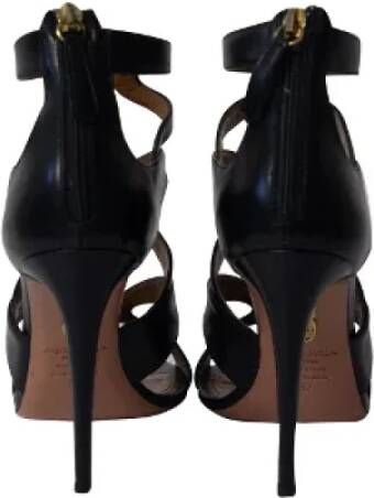 Aquazzura Pre-owned Leather heels Black Dames