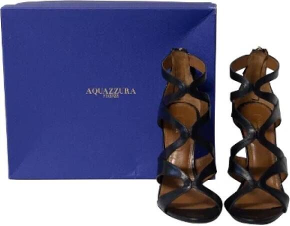 Aquazzura Pre-owned Leather heels Black Dames