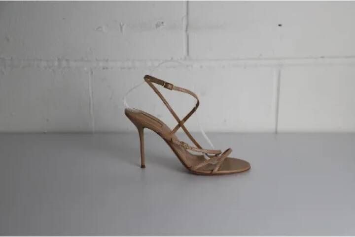 Aquazzura Pre-owned Leather heels Brown Dames