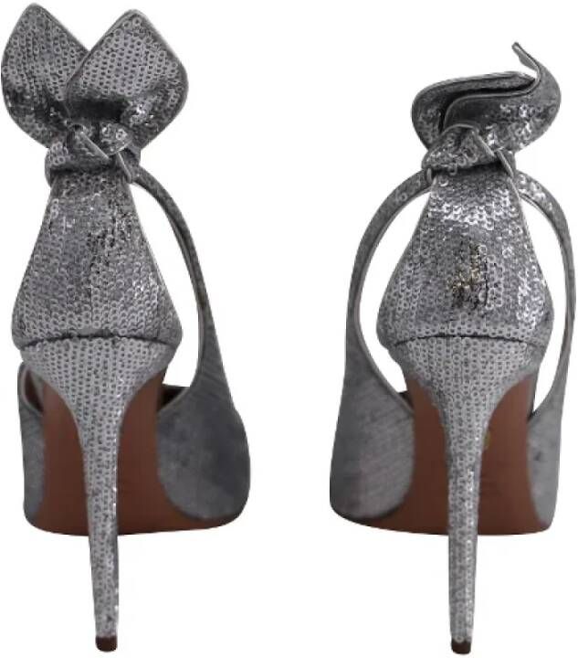 Aquazzura Pre-owned Leather heels Gray Dames
