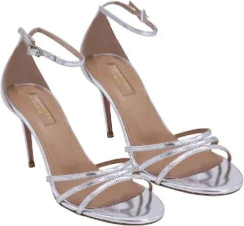 Aquazzura Pre-owned Leather heels Gray Dames