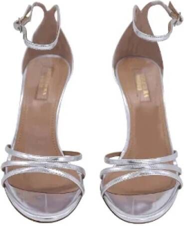 Aquazzura Pre-owned Leather heels Gray Dames