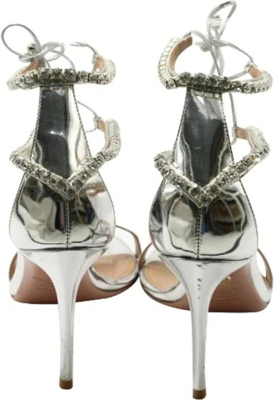 Aquazzura Pre-owned Leather heels Gray Dames