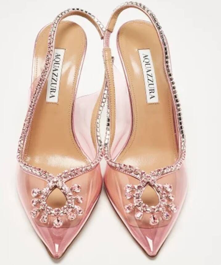 Aquazzura Pre-owned Leather heels Pink Dames