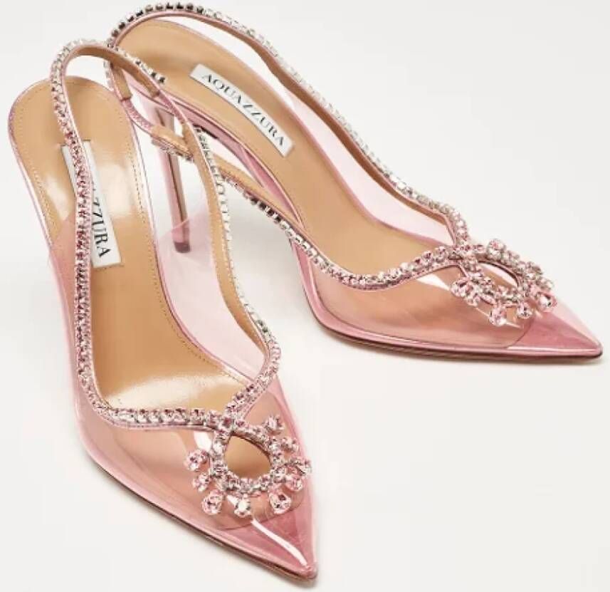 Aquazzura Pre-owned Leather heels Pink Dames