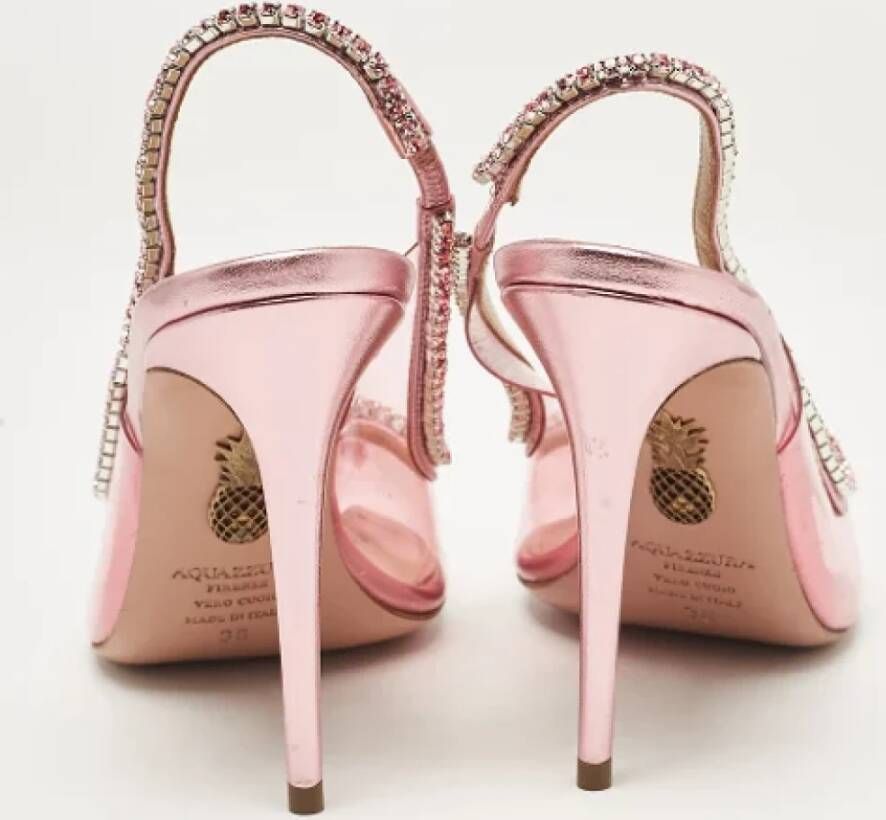 Aquazzura Pre-owned Leather heels Pink Dames