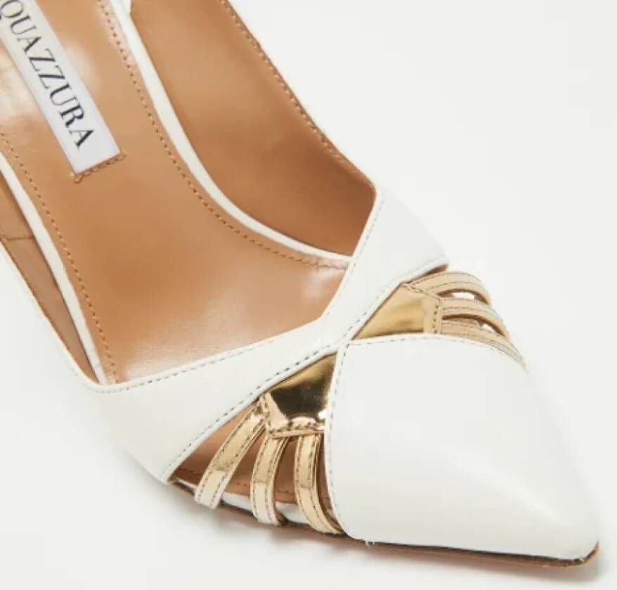 Aquazzura Pre-owned Leather heels White Dames