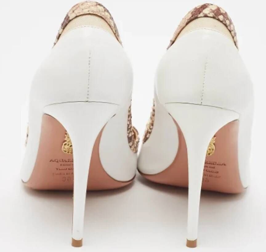 Aquazzura Pre-owned Leather heels White Dames