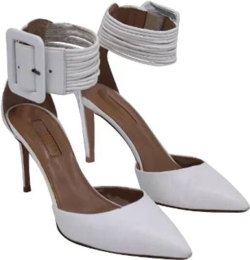 Aquazzura Pre-owned Leather heels White Dames