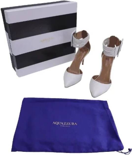 Aquazzura Pre-owned Leather heels White Dames