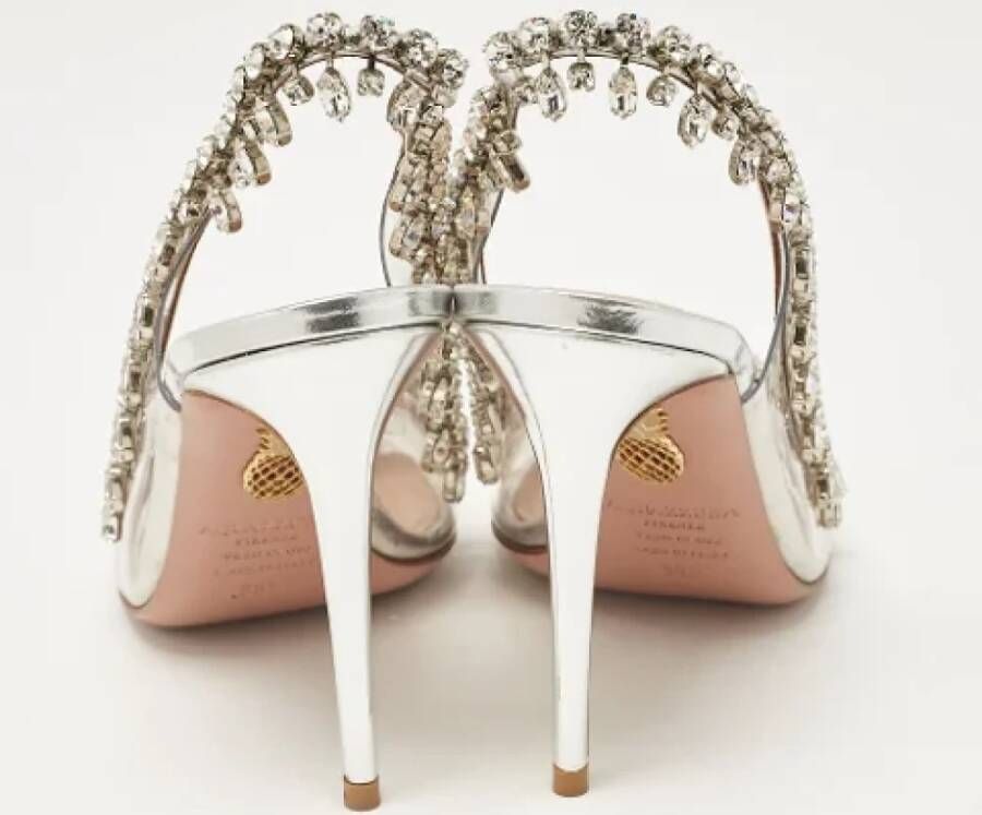 Aquazzura Pre-owned Leather heels White Dames