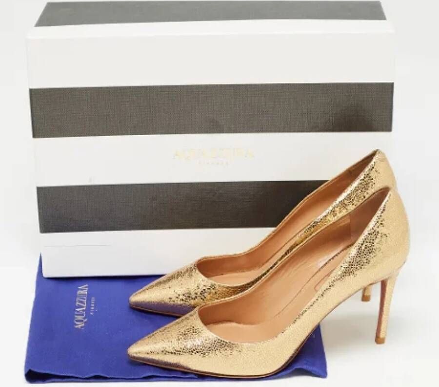 Aquazzura Pre-owned Leather heels Yellow Dames