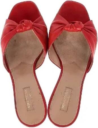 Aquazzura Pre-owned Leather mules Red Dames