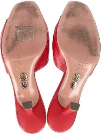 Aquazzura Pre-owned Leather mules Red Dames