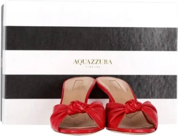 Aquazzura Pre-owned Leather mules Red Dames