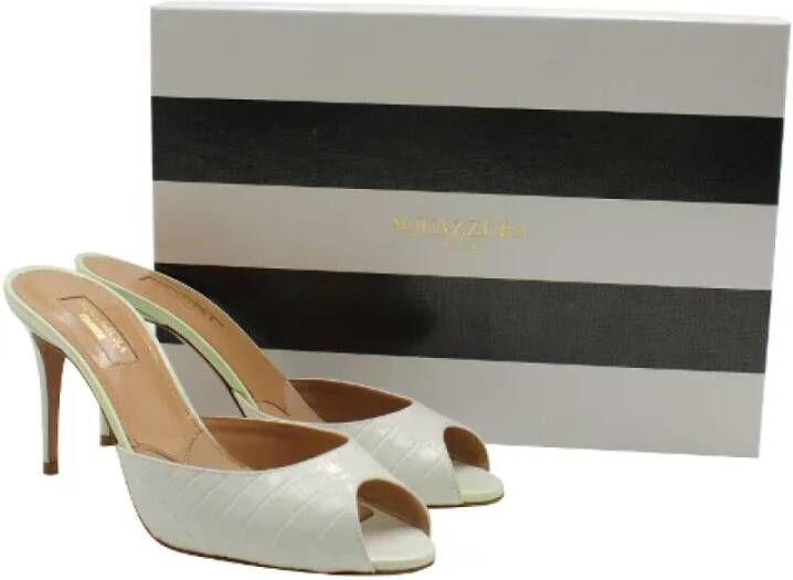 Aquazzura Pre-owned Leather mules White Dames