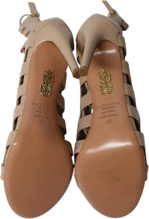 Aquazzura Pre-owned Leather sandals Beige Dames