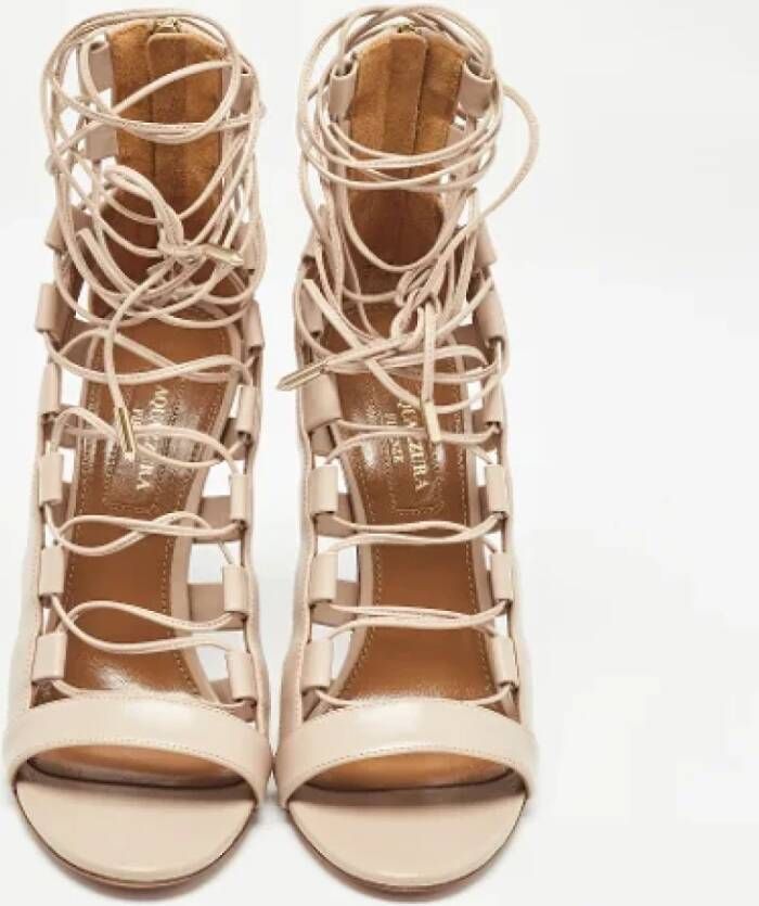 Aquazzura Pre-owned Leather sandals Beige Dames