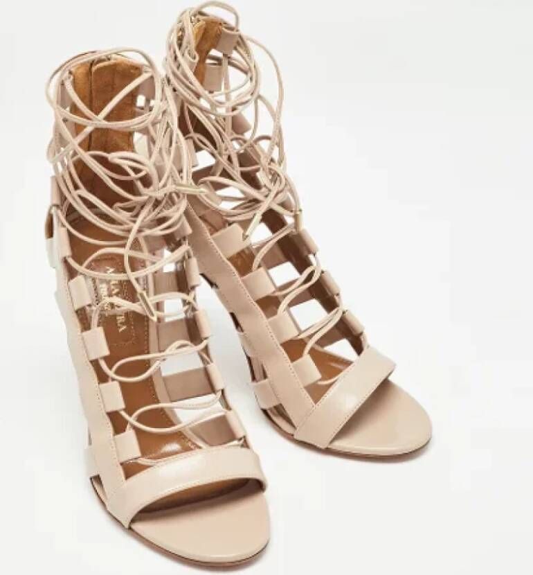 Aquazzura Pre-owned Leather sandals Beige Dames