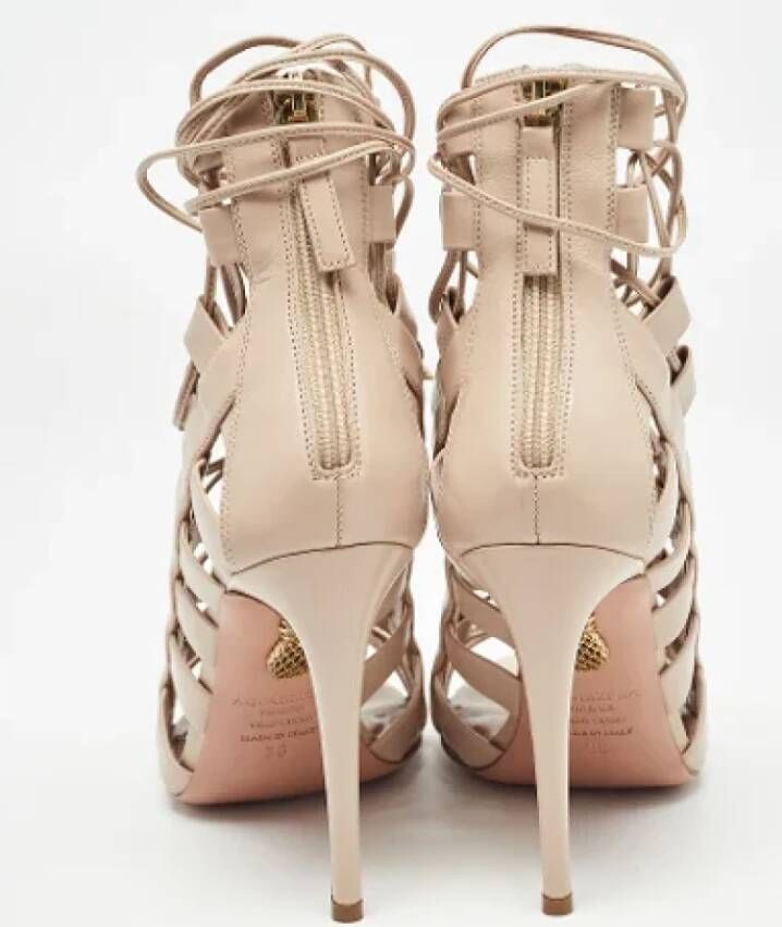 Aquazzura Pre-owned Leather sandals Beige Dames