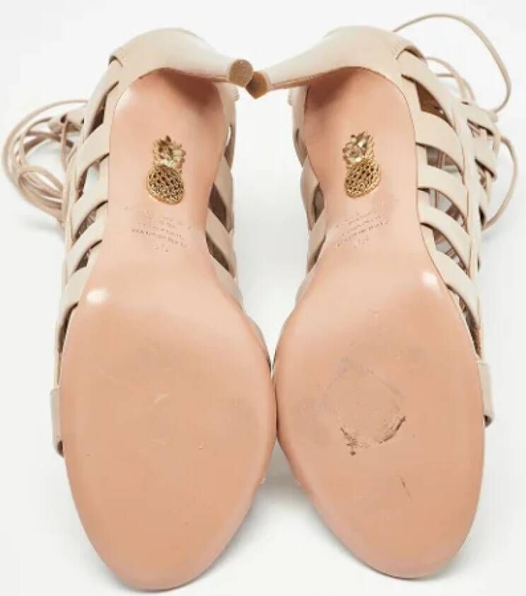 Aquazzura Pre-owned Leather sandals Beige Dames