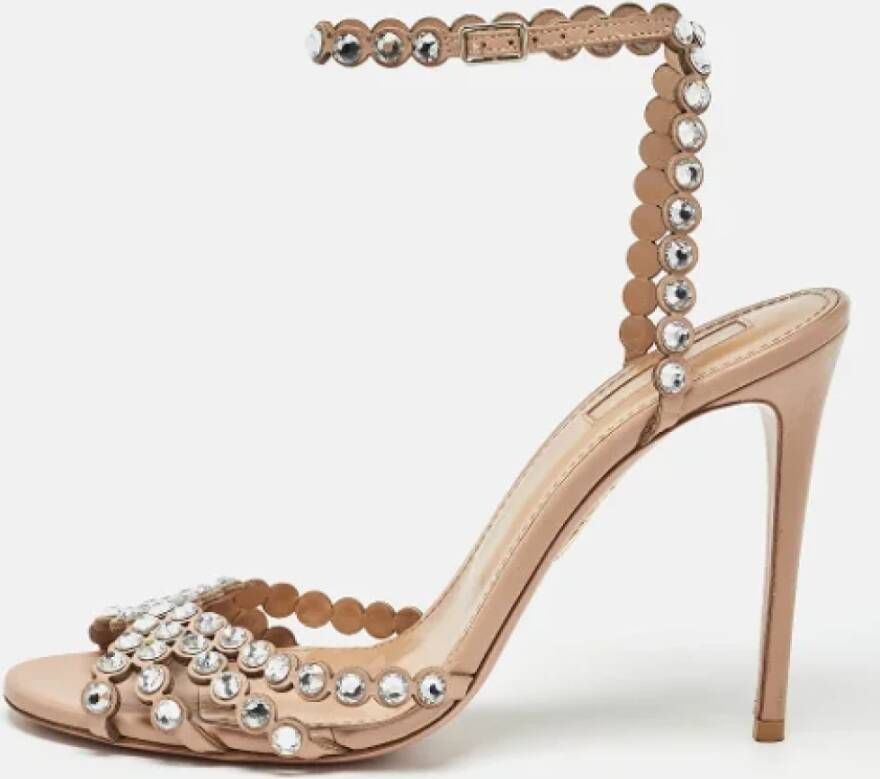 Aquazzura Pre-owned Leather sandals Beige Dames