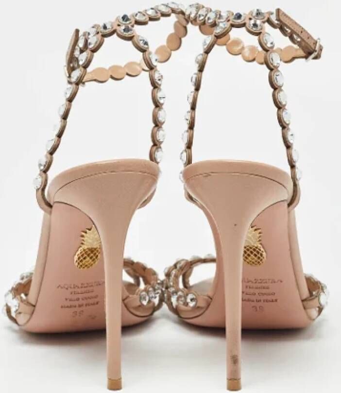 Aquazzura Pre-owned Leather sandals Beige Dames