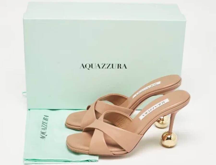 Aquazzura Pre-owned Leather sandals Beige Dames