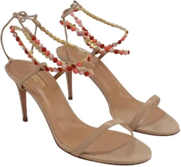 Aquazzura Pre-owned Leather sandals Beige Dames