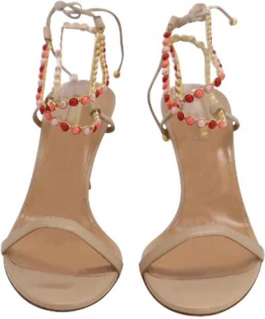 Aquazzura Pre-owned Leather sandals Beige Dames