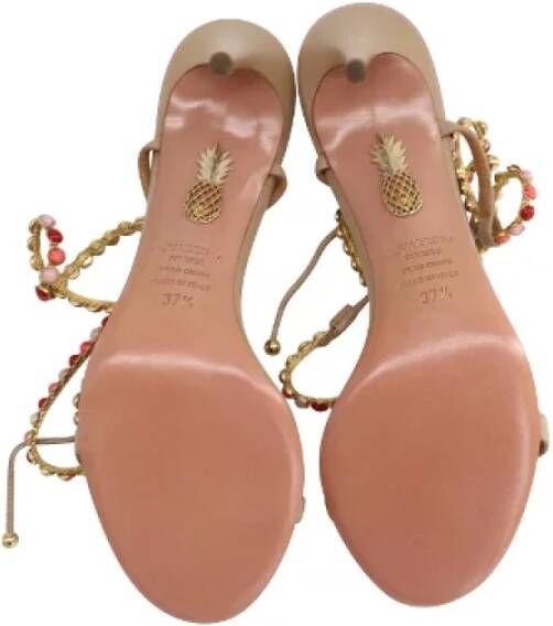 Aquazzura Pre-owned Leather sandals Beige Dames