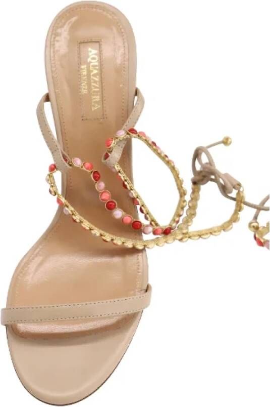 Aquazzura Pre-owned Leather sandals Beige Dames