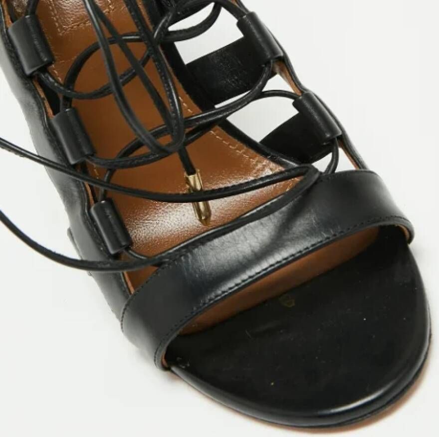 Aquazzura Pre-owned Leather sandals Black Dames