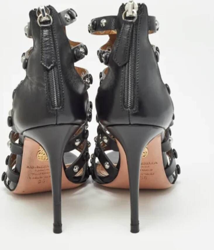 Aquazzura Pre-owned Leather sandals Black Dames