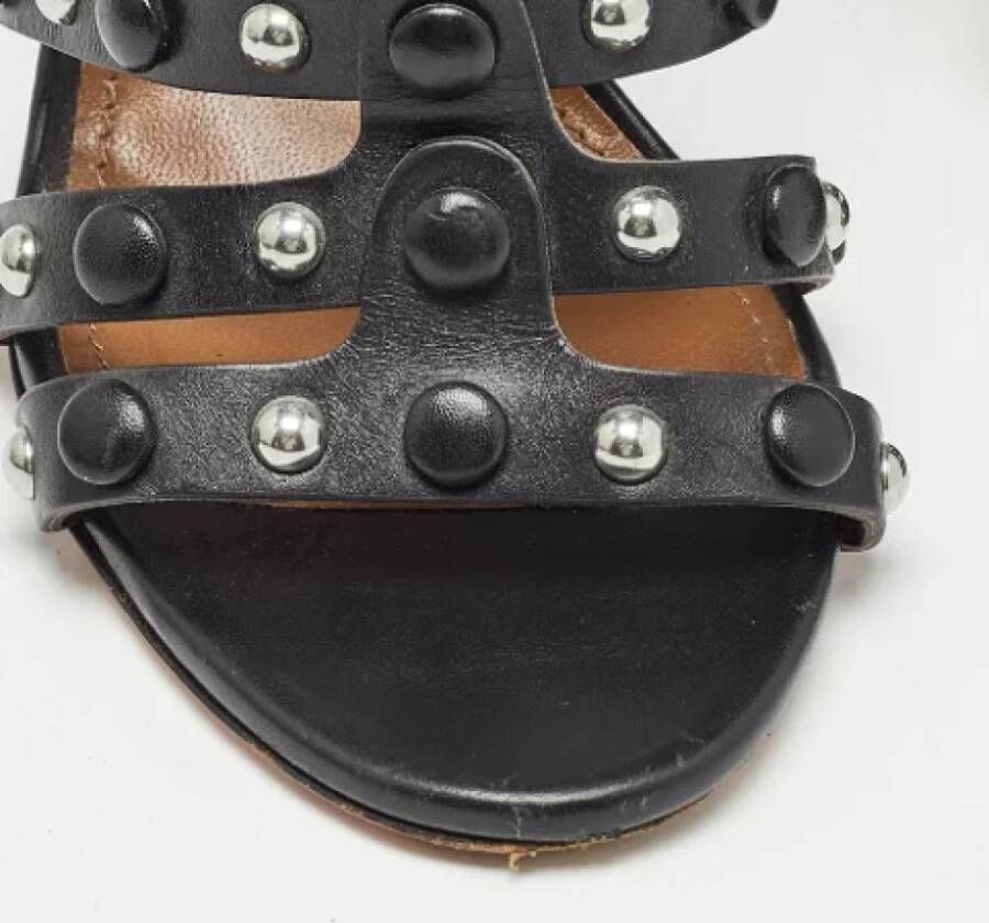 Aquazzura Pre-owned Leather sandals Black Dames