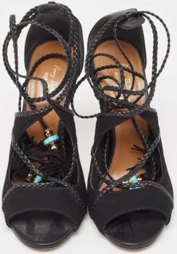 Aquazzura Pre-owned Leather sandals Black Dames