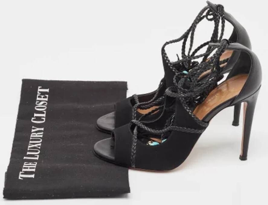 Aquazzura Pre-owned Leather sandals Black Dames