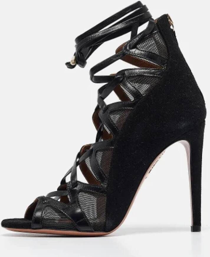 Aquazzura Pre-owned Leather sandals Black Dames