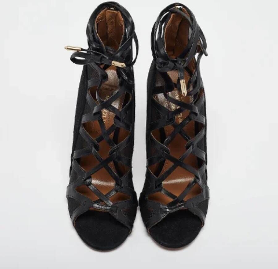 Aquazzura Pre-owned Leather sandals Black Dames